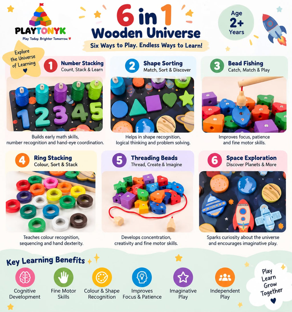6 in 1 Wooden Universe