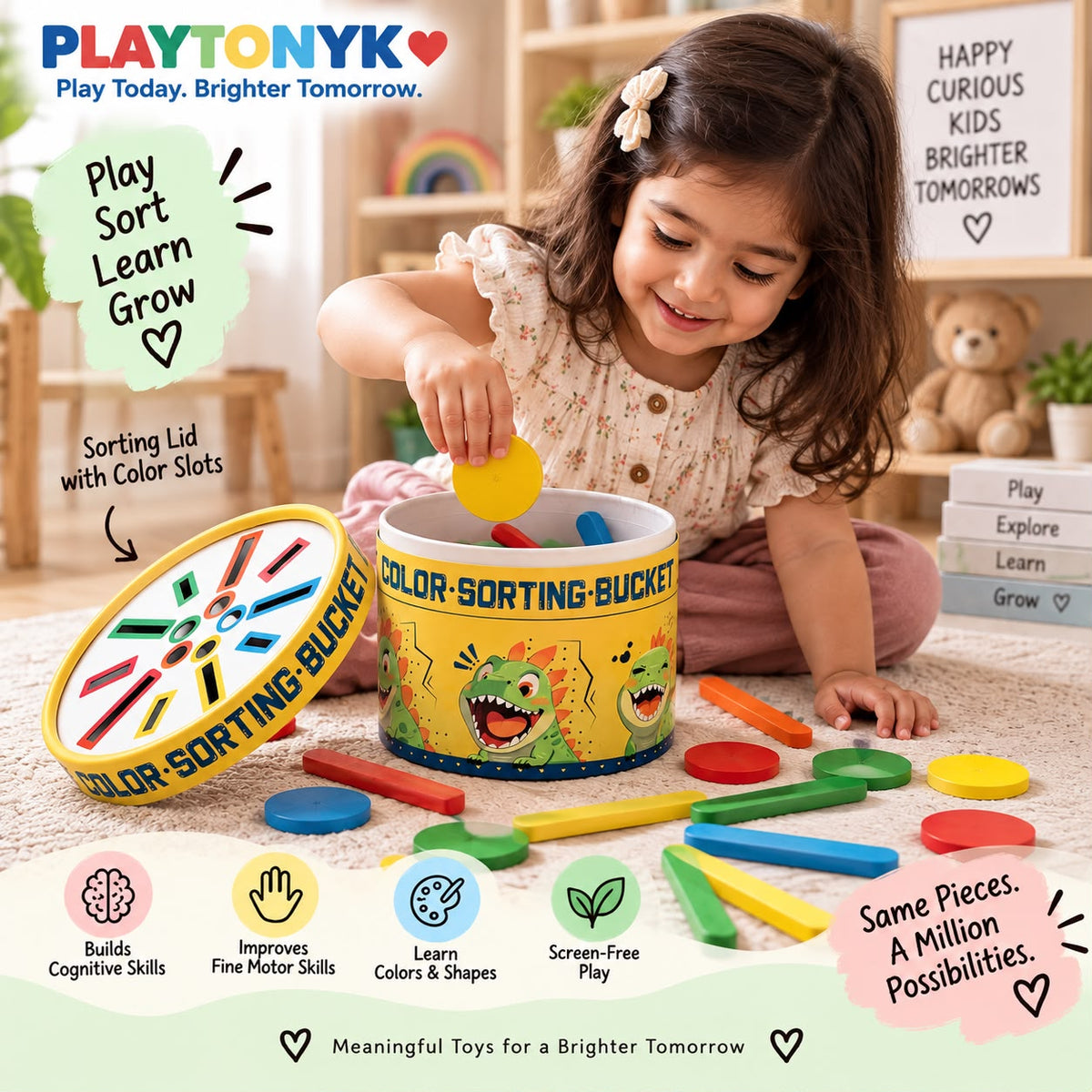 Dino Color-Sorting Bucket
