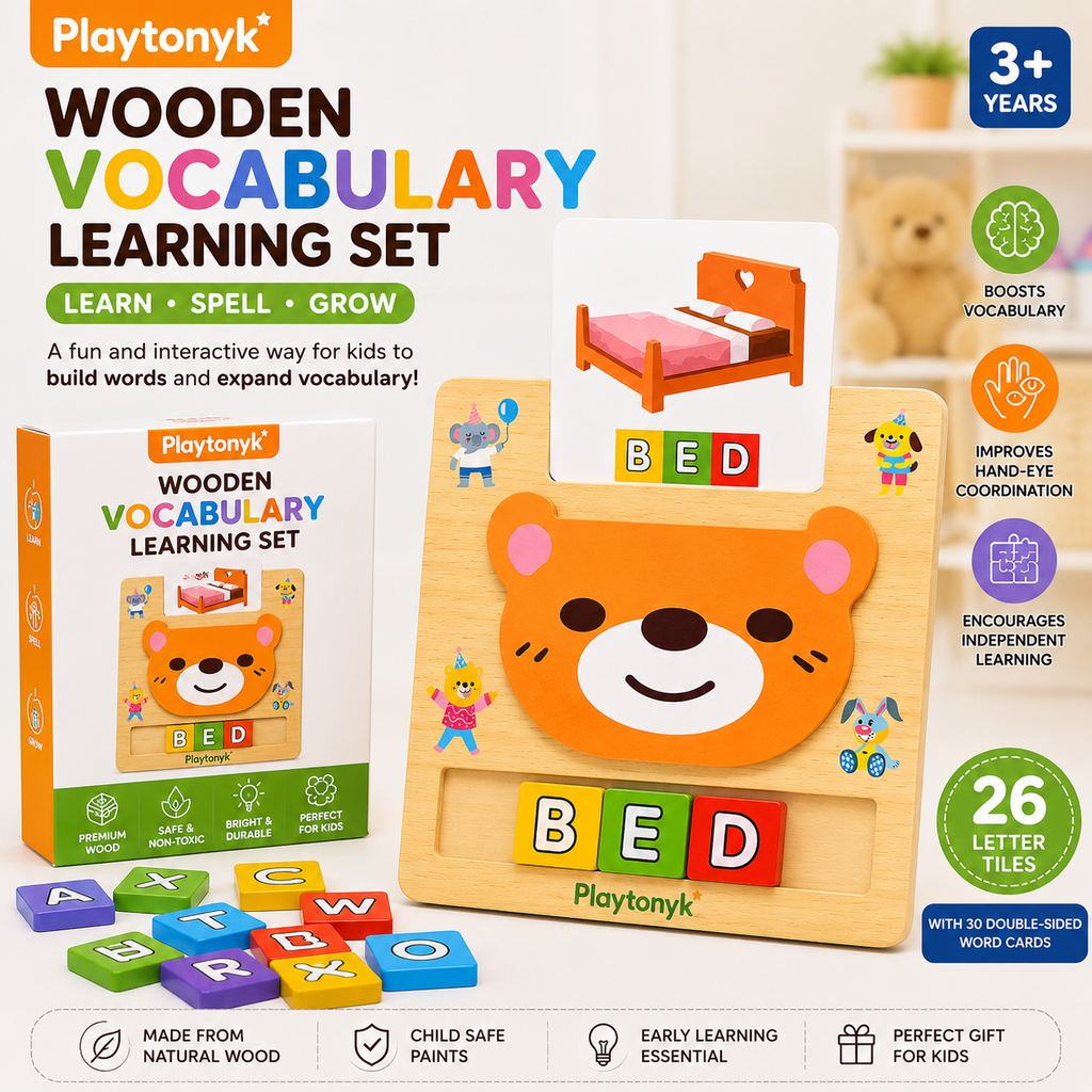 Wooden Vocabulary Learning Set